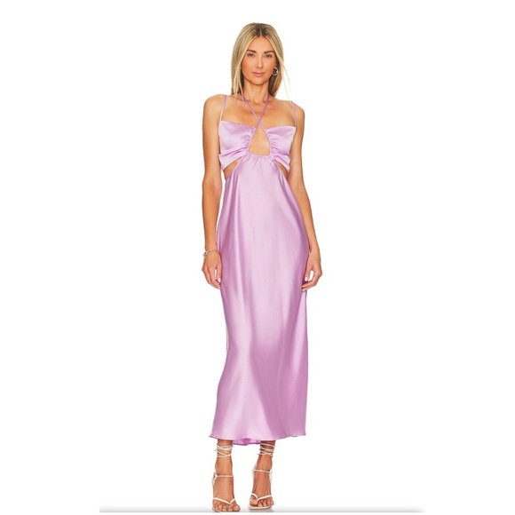 NEW REVOLVE Codie Cut Out Show me Your MuMu Dress in Lilac Medium - Picture 2 of 13